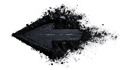 Dark arrow bursting from a textured cloud