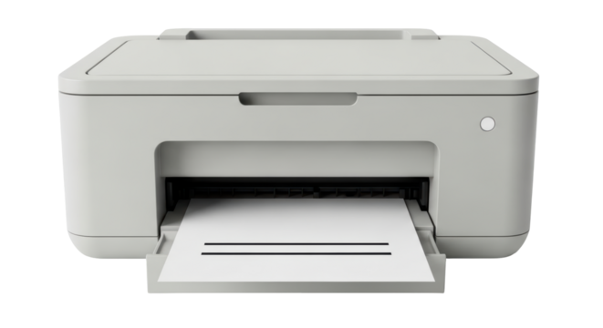 Isolated Printer with Paper