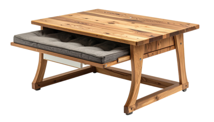 Wooden coffee table with hidden storage
