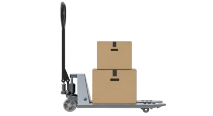 Isolated Pallet Jack with Boxes