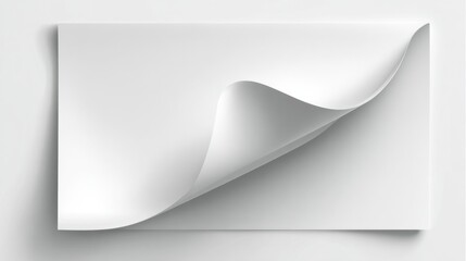 White Paper with Torn Corner Abstract Minimalist Design