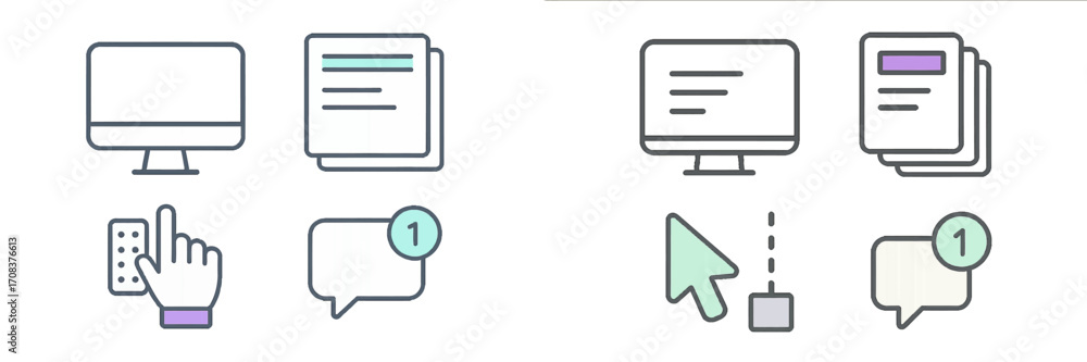 Fototapete digital interface elements displayed on a clean layout illustrating user interaction design concepts