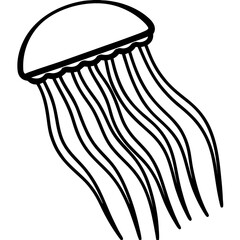 Comb Jelly line art vector