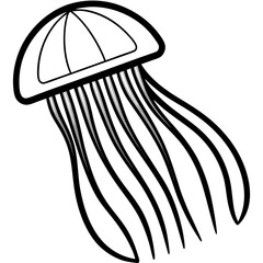 Comb Jelly line art vector