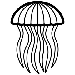 Comb Jelly line art vector