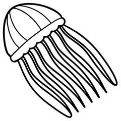 Comb Jelly line art vector