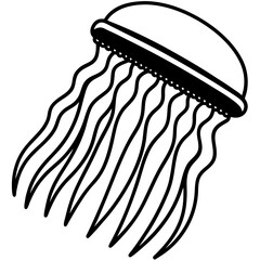 Comb Jelly line art vector