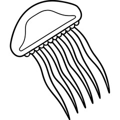 Comb Jelly line art vector
