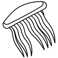 Comb Jelly line art vector