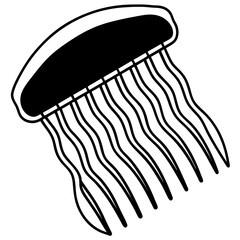 Comb Jelly line art vector