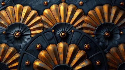 Ornate Art Deco Decorative Metalwork With Gold Accents