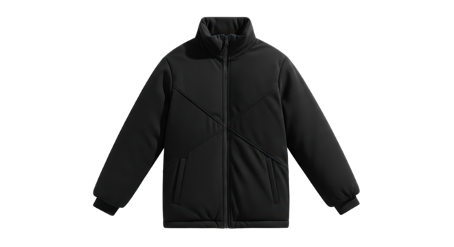 Isolated Black Puffer Jacket