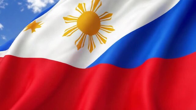 Philippine flag waving