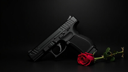 pistol and rose