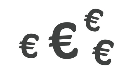 Hand-drawn euro symbols scattered artistically on for financial concepts vector