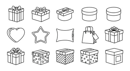 Hand drawn gift boxes and presents collection sketch style isolated elements for celebration design vector