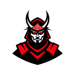 samurai warrior logo in bold ink style vector art