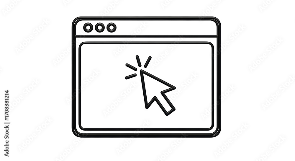 Aufkleber Isolated Computer Browser Click Icon