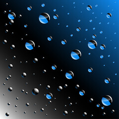 Water Droplets on a Gradient Surface Reflecting Blue Light.