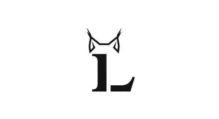 Stylized Lynx Head and Letter L Logo Design © Muhammad