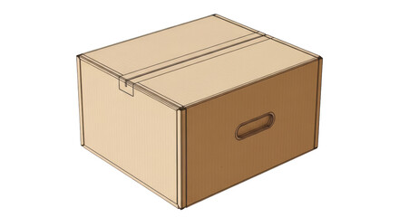 Isolated Carton Box