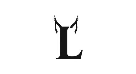Stylized Letter L with Lynx-like Ears Design