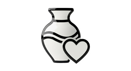 Isolated Vase with Heart