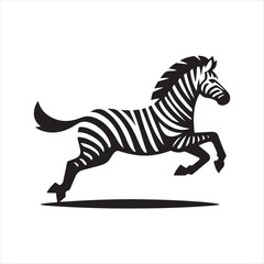 Zebra vector silhouette line art logo design concept illustration 