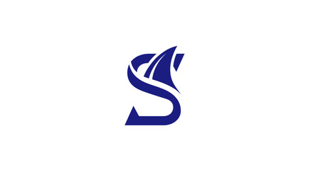Abstract Blue Letter S Logo Design