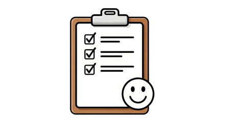 Fototapeta premium Isolated Happy Checklist