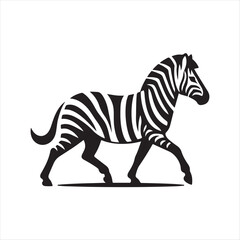 Zebra vector silhouette line art logo design concept illustration 