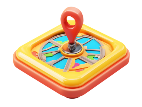 Colorful spinning game spinner toy isolated on transparent background
