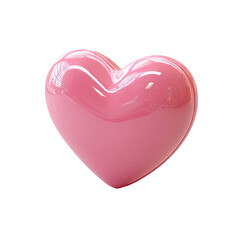 3D rendered, glossy pink heart