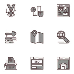 A versatile vector icon set for digital marketing and web optimization