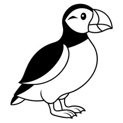 Puffin line art vector