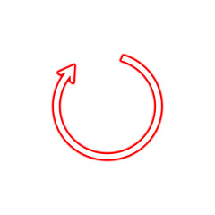 Red neon refresh icon in yellow representing update cycle