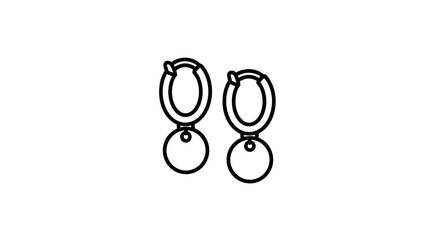 Minimalist Line Art of Hoop Earrings with Circular Pendants