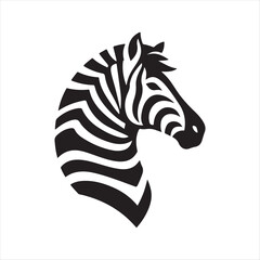 Zebra vector silhouette line art logo design concept illustration 