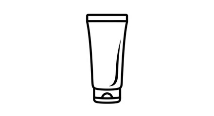 Simple Black and White Cosmetic Cream Tube Icon