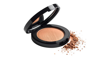 Open compact powder, light peach-tan shade