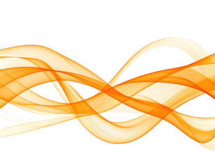 Abstract swirling orange and white lines on black background