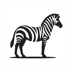 Zebra vector silhouette line art logo design concept illustration 