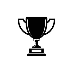 Simple Black and White Trophy Icon Illustration