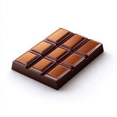 Shiny 3D Chocolate Bar Icon with Segmented Squares for Digital Design