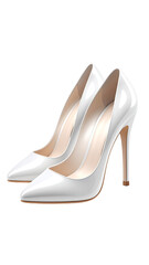 Pair of elegant white high-heeled shoes (1)