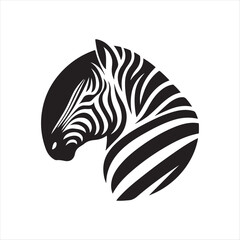 Zebra vector silhouette line art logo design concept illustration 