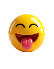 Fototapeta premium Smiling face with tongue sticking out. 3D rendering