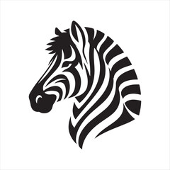 Zebra vector silhouette line art logo design concept illustration 