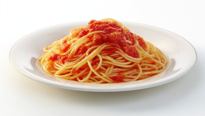 Plate of spaghetti with tomato sauce (2)
