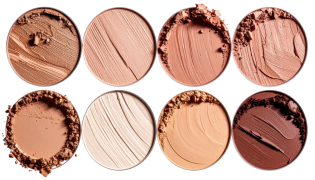 Close-up of makeup foundation samples